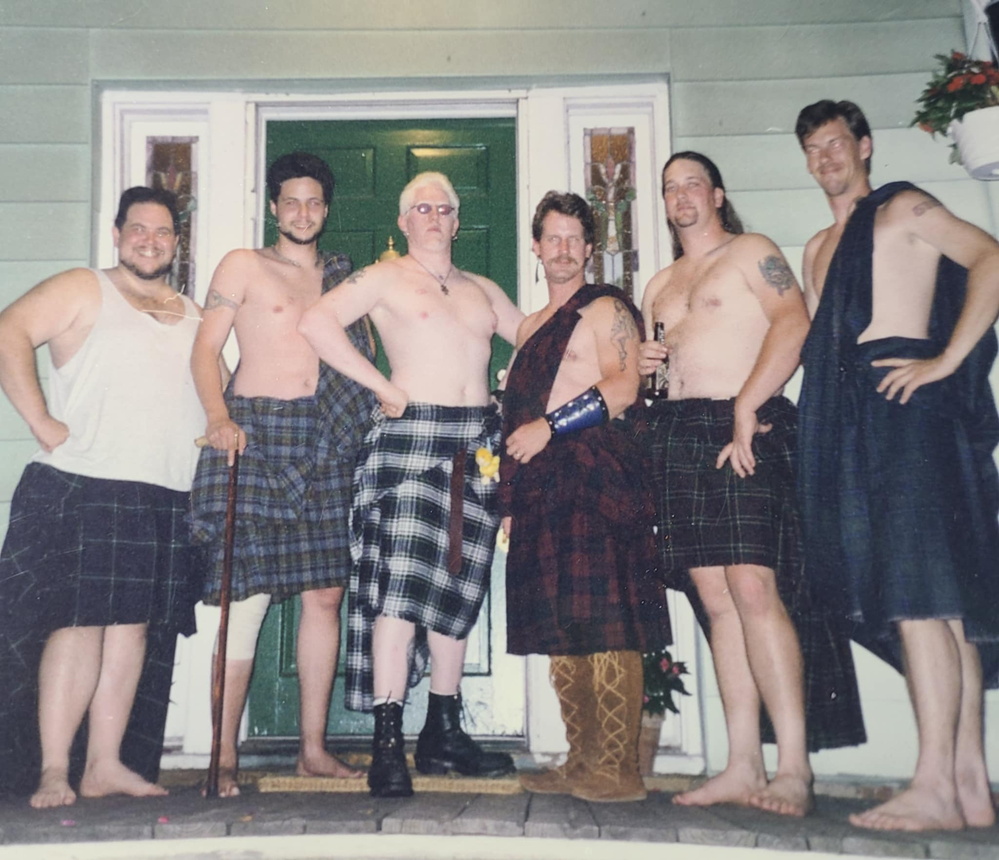 Duckie many men in kilts